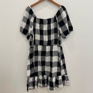 Cato Woman’s Summer Mini Plaid Puffer Sleeves Dress Size XL